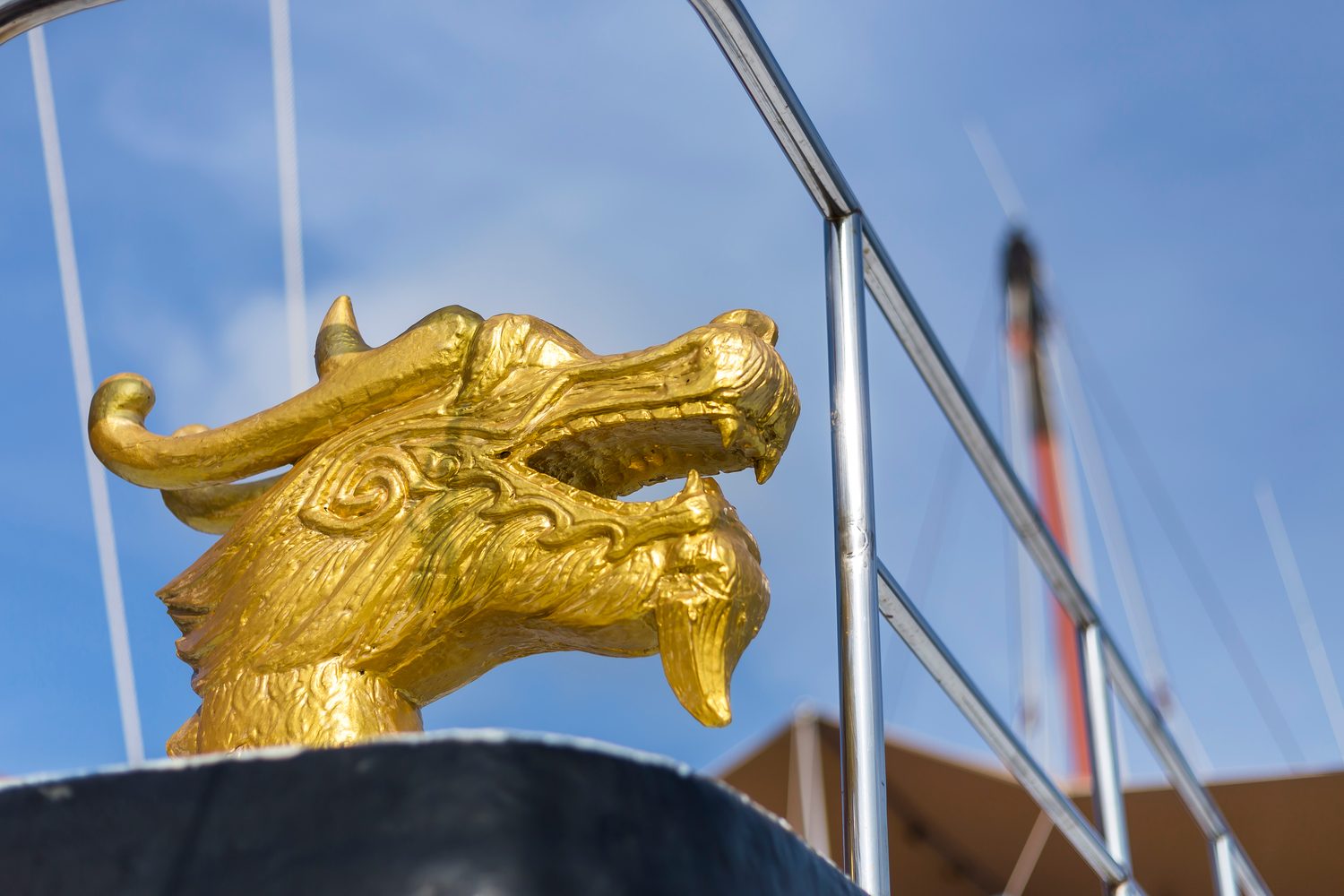 Dragon carving on The Junk